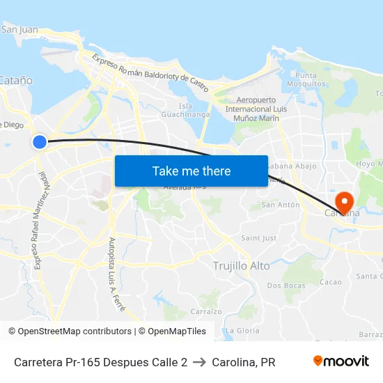 Carretera Pr-165 Despues Calle 2 to Carolina, PR map