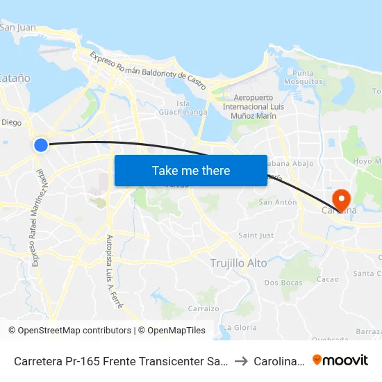 Carretera Pr-165 Frente Transicenter San Patricio to Carolina, PR map