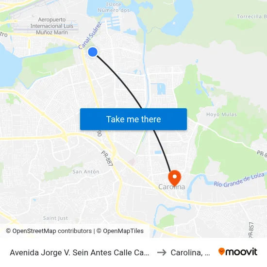 Avenida Jorge V. Sein  Antes Calle Cadiz to Carolina, PR map