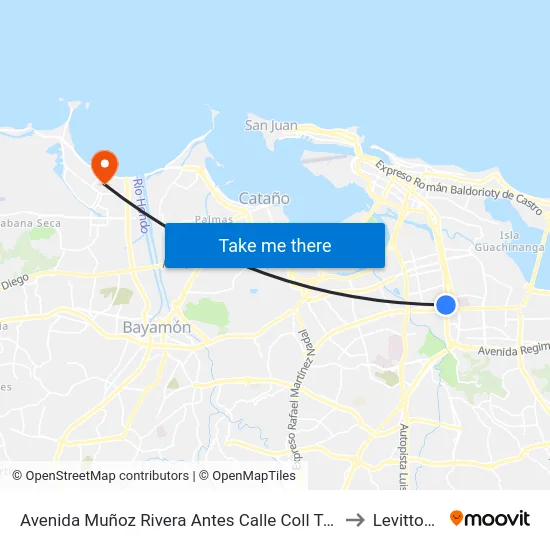 Avenida Muñoz Rivera Antes Calle Coll Taste to Levittown map