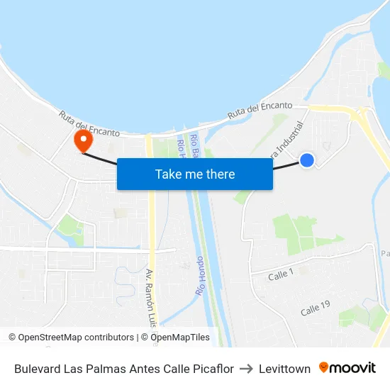 Bulevard Las Palmas Antes Calle Picaflor to Levittown map