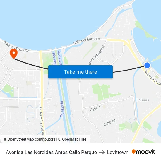 Avenida Las Nereidas Antes Calle Parque to Levittown map