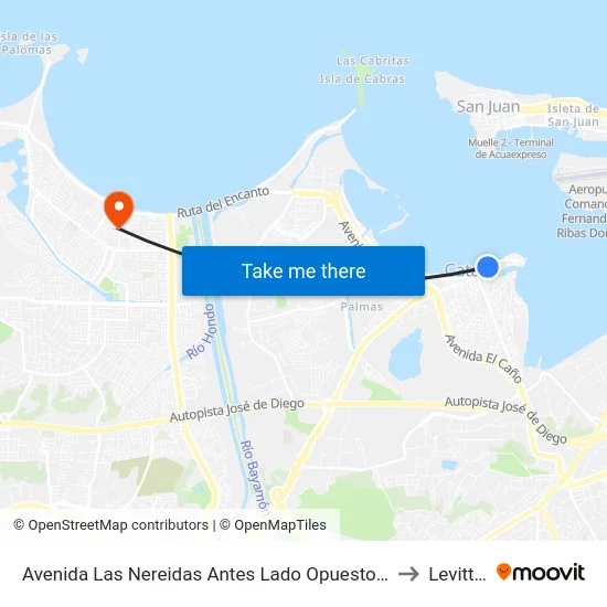 Avenida Las Nereidas Antes Lado Opuesto Calle Santa Rosa to Levittown map