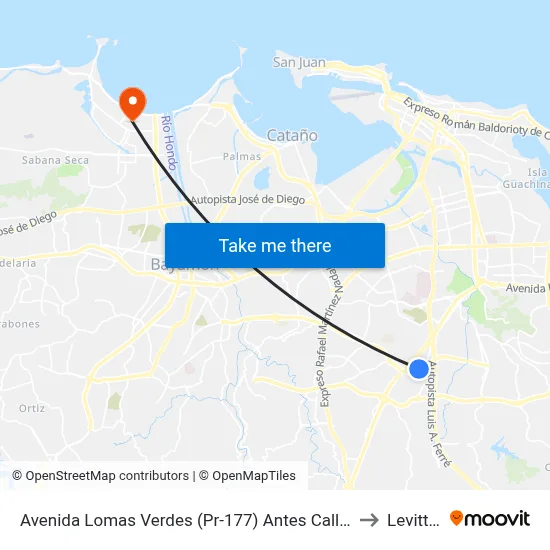 Avenida Lomas Verdes (Pr-177) Antes Calle Francisco Sein to Levittown map
