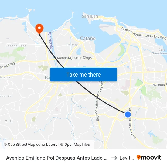 Avenida Emiliano Pol Despues Antes Lado Opuesto Calle Los Andes to Levittown map