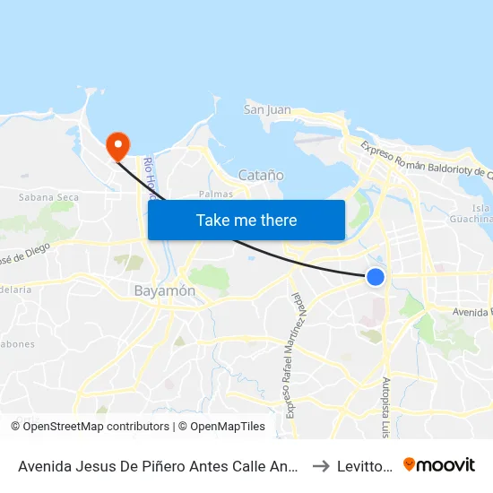 Avenida Jesus De Piñero Antes Calle Andalucia to Levittown map