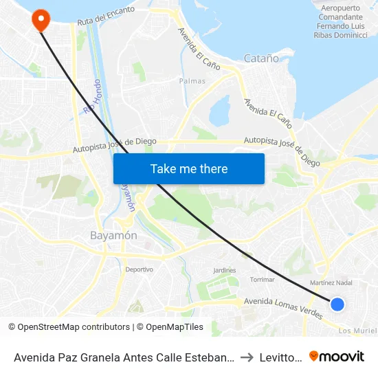 Avenida Paz Granela Antes Calle Esteban Padilla to Levittown map