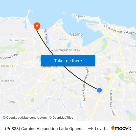 (Pr-838) Camino Alejandrino Lado Opuesto Calle Nogal to Levittown map