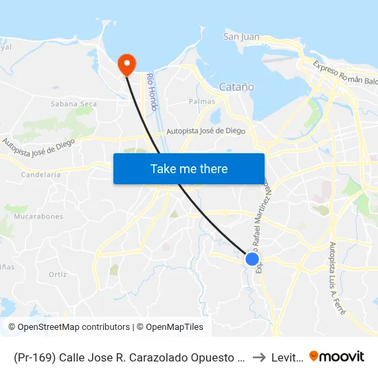 (Pr-169) Calle Jose R. Carazolado Opuesto Calle Parque De Los Niños to Levittown map