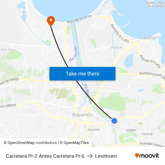 Carretera Pr-2 Antes Carretera Pr-6 to Levittown map