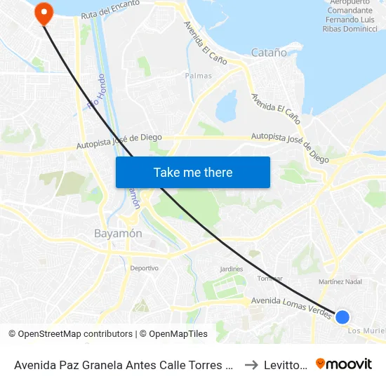 Avenida Paz Granela Antes Calle Torres Cintrón to Levittown map