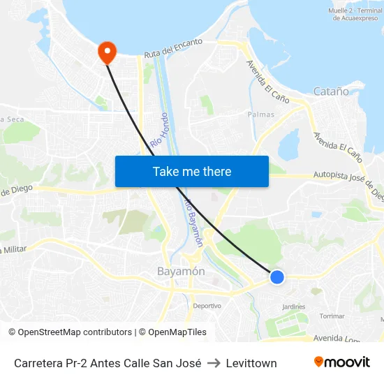 Carretera Pr-2 Antes Calle San José to Levittown map
