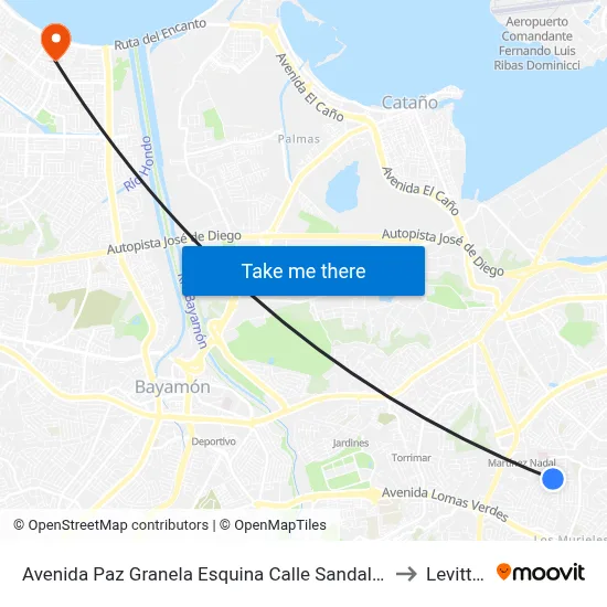 Avenida Paz Granela Esquina Calle Sandalio Enrique León to Levittown map