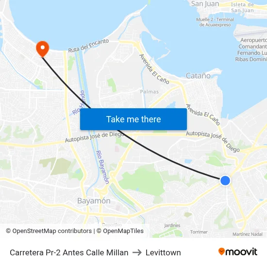 Carretera Pr-2 Antes Calle Millan to Levittown map
