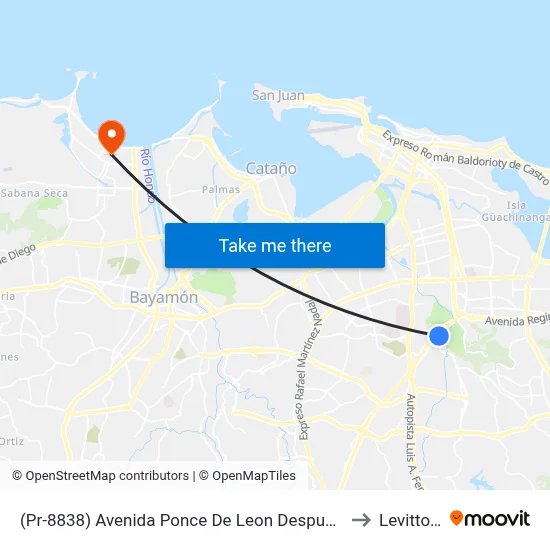 (Pr-8838) Avenida Ponce De Leon Despues Pr-176 to Levittown map