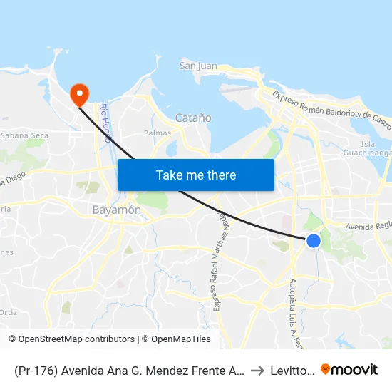 (Pr-176) Avenida Ana G. Mendez Frente A La Umet to Levittown map