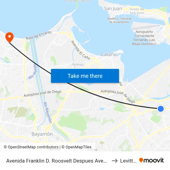 Avenida Franklin D. Roosvelt Despues Avenida Jose De Diego to Levittown map