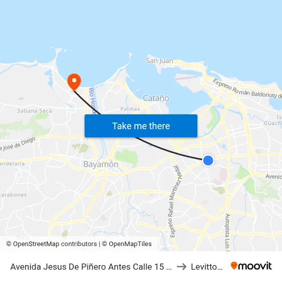 Avenida Jesus De Piñero Antes Calle 15 S.E. to Levittown map