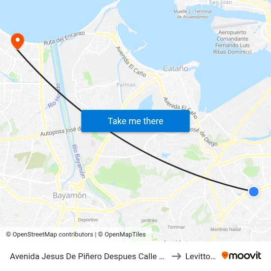 Avenida Jesus De Piñero Despues Calle 13 S.O. to Levittown map