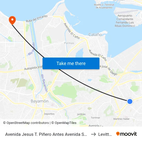 Avenida Jesus T. Piñero Antes Avenida San Patricio to Levittown map