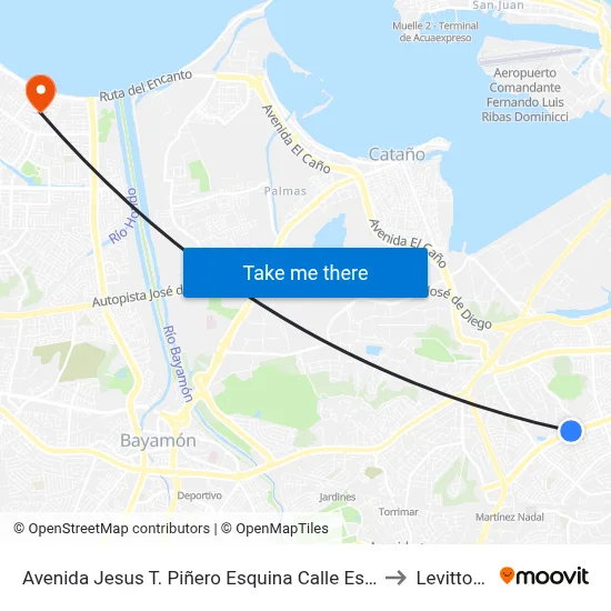 Avenida Jesus T. Piñero Esquina Calle Estonia to Levittown map