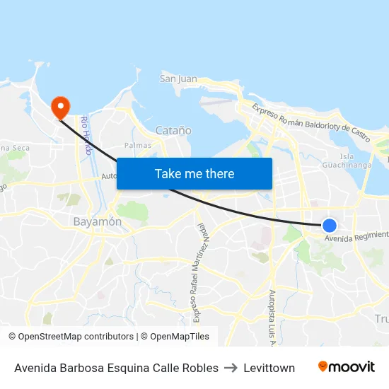 Avenida Barbosa Esquina Calle Robles to Levittown map