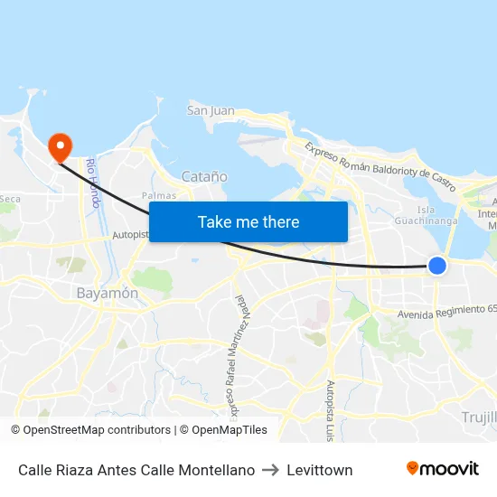 Calle Riaza Antes Calle Montellano to Levittown map