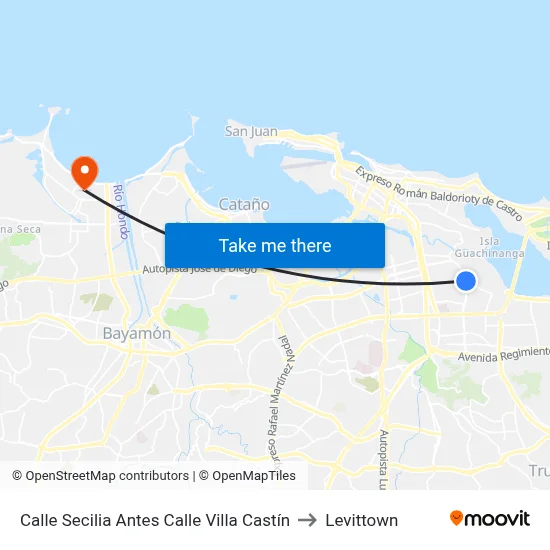 Calle Secilia  Antes Calle Villa Castín to Levittown map