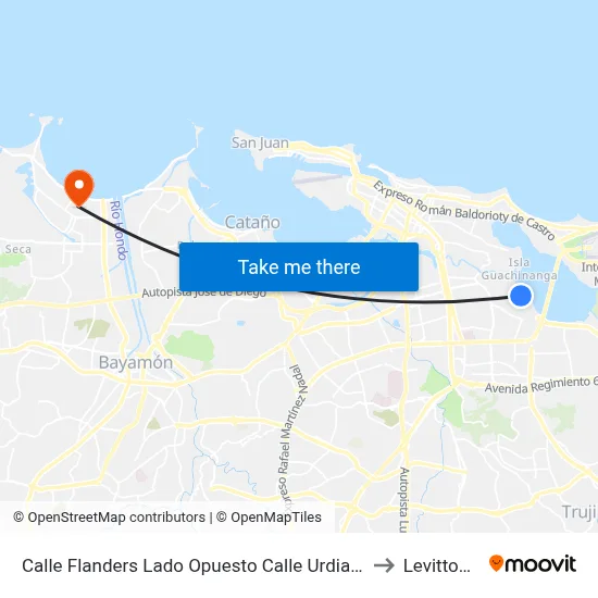 Calle Flanders Lado Opuesto Calle Urdiales to Levittown map