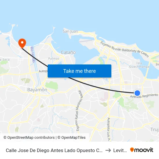 Calle Jose De Diego Antes Lado Opuesto Calle Pedro Diaz Correa to Levittown map