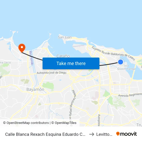 Calle Blanca Rexach Esquina Eduardo Conde to Levittown map