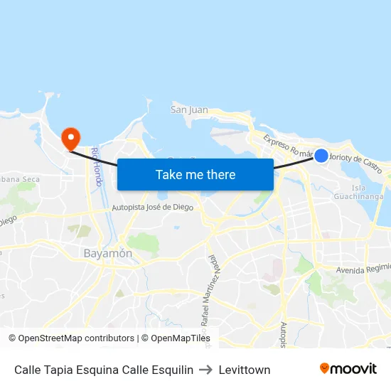 Calle Tapia Esquina Calle Esquilin to Levittown map