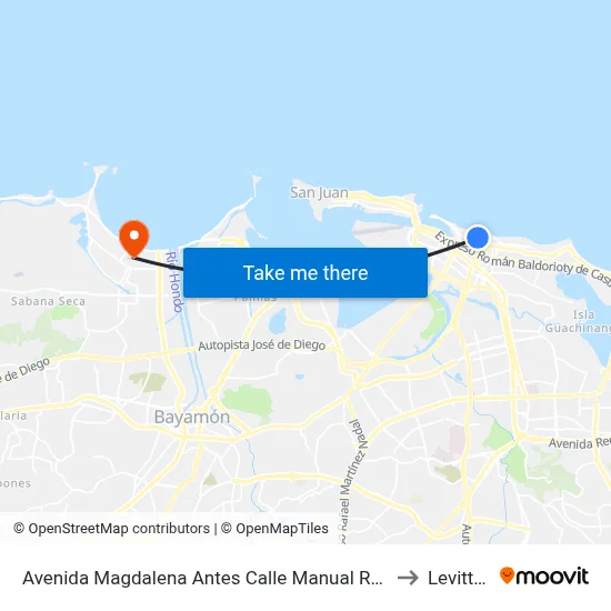 Avenida Magdalena Antes Calle Manual Rodriguez Serra to Levittown map