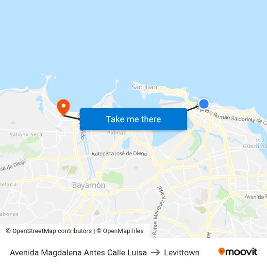 Avenida Magdalena Antes Calle Luisa to Levittown map