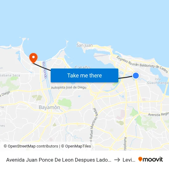 Avenida Juan Ponce De Leon Despues Lado Opuesto Avenida Haydee Rexach to Levittown map