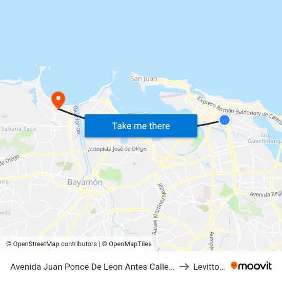 Avenida Juan Ponce De Leon  Antes Calle Mayor to Levittown map