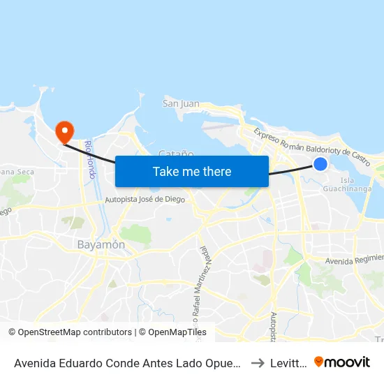 Avenida Eduardo Conde Antes Lado Opuesto Calle Martino to Levittown map