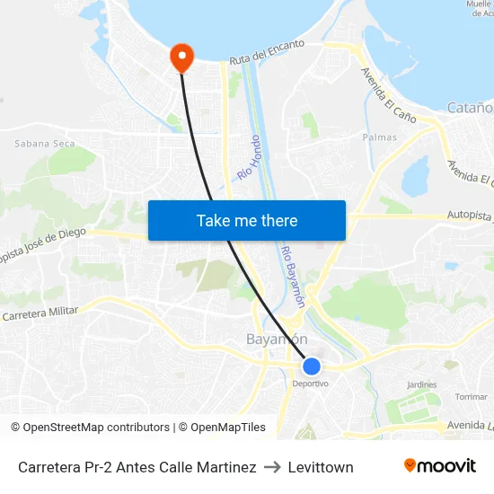Carretera Pr-2 Antes Calle Martinez to Levittown map