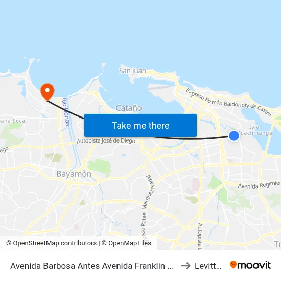 Avenida Barbosa Antes Avenida Franklin D. Roosvelt to Levittown map
