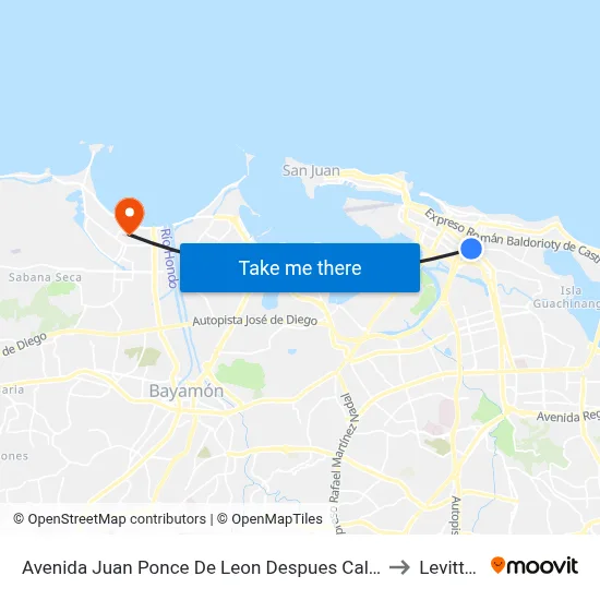 Avenida Juan Ponce De Leon Despues Calle Del Parque to Levittown map