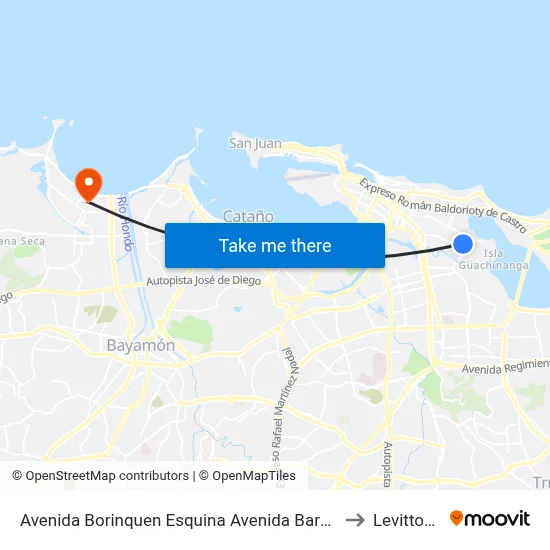 Avenida Borinquen Esquina Avenida Barbosa to Levittown map