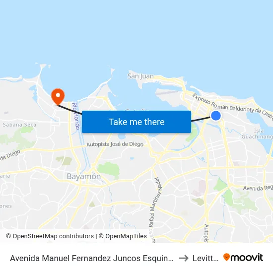 Avenida Manuel Fernandez Juncos Esquina Calle San Jorge to Levittown map