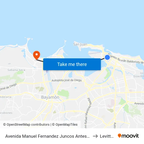 Avenida Manuel Fernandez Juncos Antes Calle Suau to Levittown map