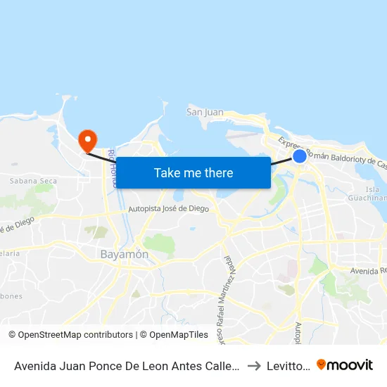 Avenida Juan Ponce De Leon Antes Calle Lloveras to Levittown map