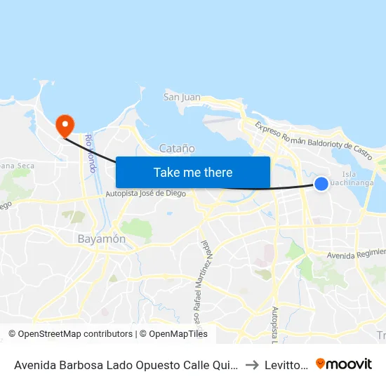 Avenida Barbosa Lado Opuesto Calle Quisqueya to Levittown map