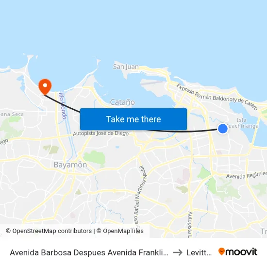 Avenida Barbosa Despues Avenida Franklin D. Roosvelt to Levittown map