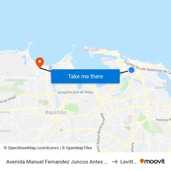 Avenida Manuel Fernandez Juncos Antes Calle Hipodromo to Levittown map
