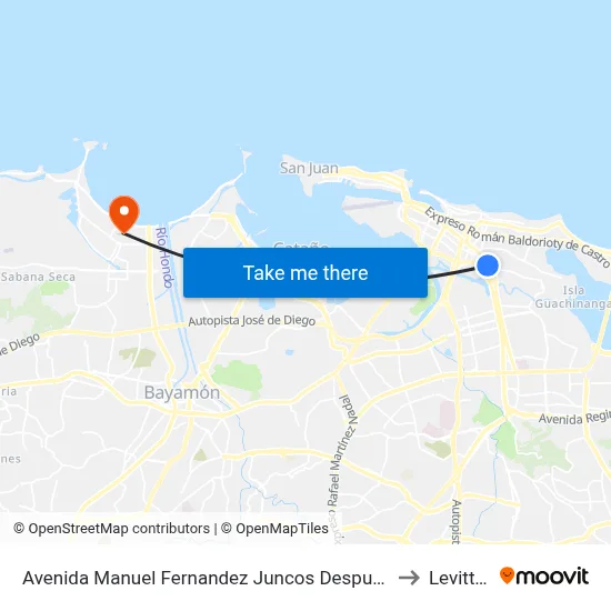 Avenida Manuel Fernandez Juncos Despues Calle Jordan to Levittown map