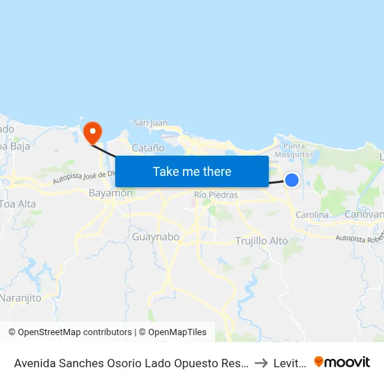 Avenida Sanches Osorio Lado Opuesto Residencial Torre Sabana to Levittown map