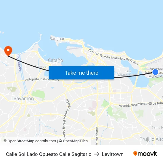 Calle Sol Lado Opuesto Calle Sagitario to Levittown map